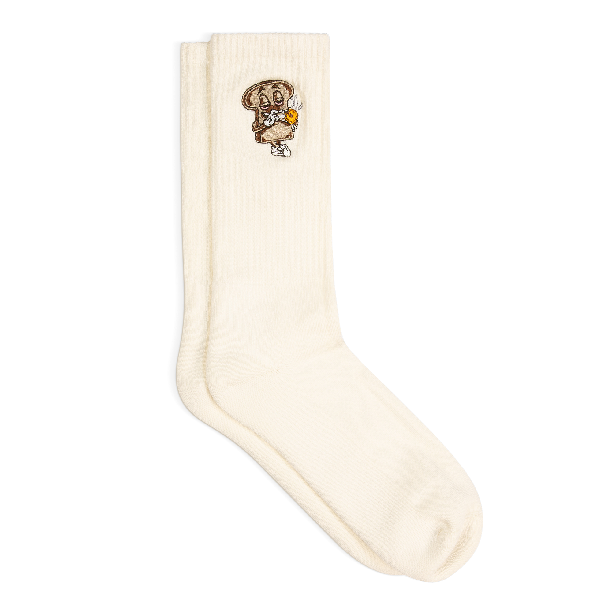Socks „Toast“ Embroidery (White) – Toasted